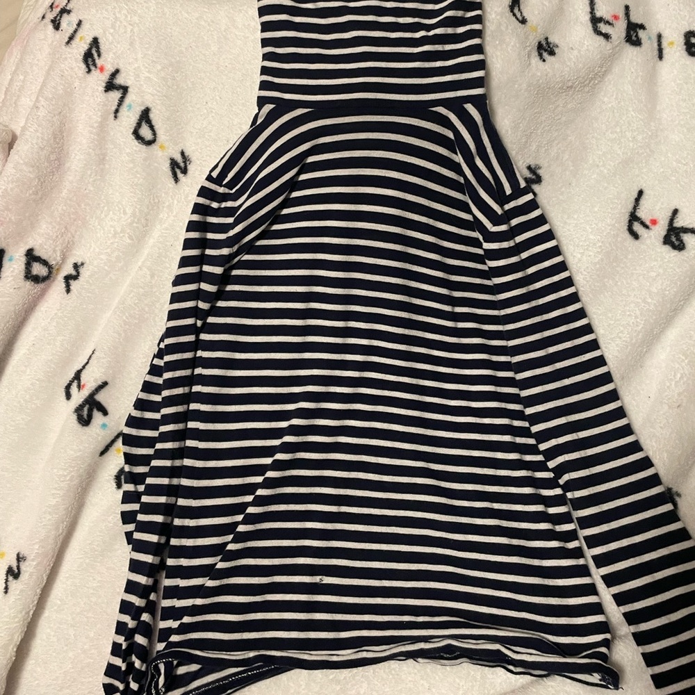 J.crew xxs blue and white striped long sleeve turtle neck